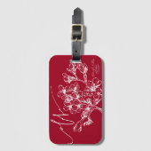 Modern Aloha Red Cherry Blossom Bagagelabels (Voorkant (verticaal))
