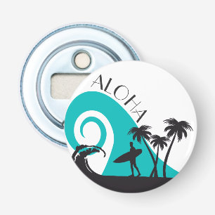 Modern Aloha Surf en Palm Trees Button Flesopener