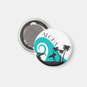 Modern Aloha Surf en Palm Trees Magneet (Voorkant / Achterkant)