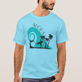 ,Modern Aloha Surf en palmbomen T-shirt (Voorkant)