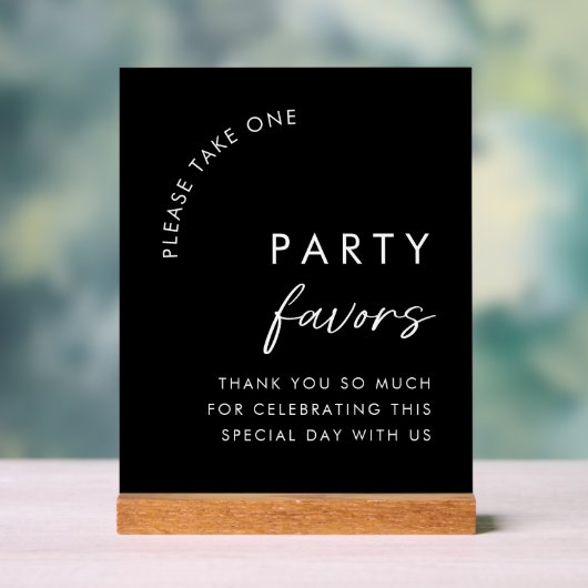 Modern alstublieft een feestartikel zwart acryl bord (Neutraal)