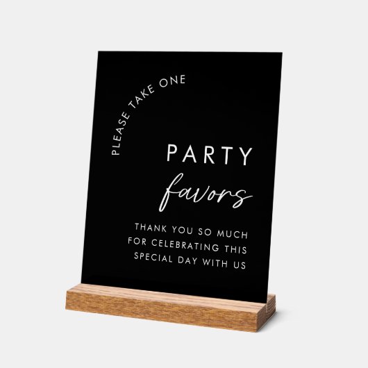 Modern alstublieft een feestartikel zwart acryl bord (Hoek)