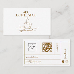 Modern Ambachtsman LOGO QR-code Coffeeshop  Visitekaartje
