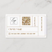 Modern Ambachtsman LOGO QR-code Coffeeshop  Visitekaartje (Achterkant)