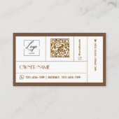 Modern Ambachtsman LOGO QR-code Coffeeshop Visitekaartje (Achterkant)