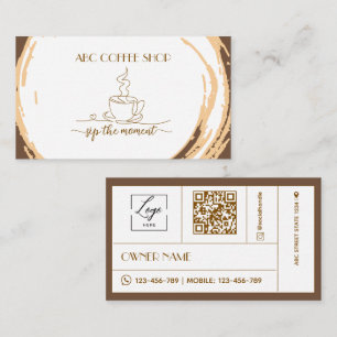 Modern Ambachtsman LOGO QR-code Coffeeshop Visitekaartje