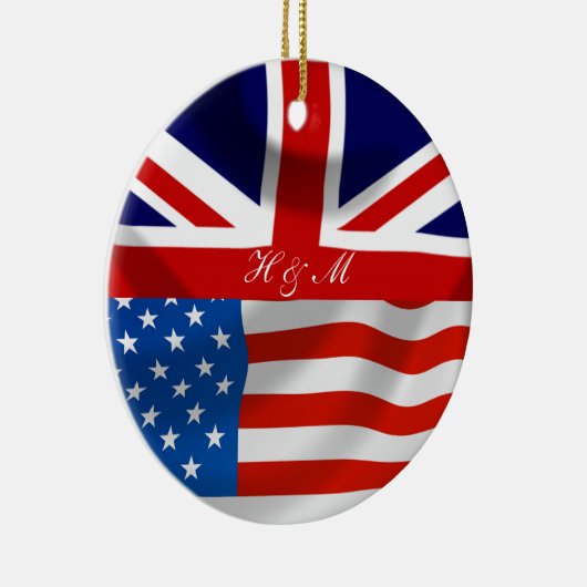 Modern American British Flags Keramisch Ornament (Rechts)
