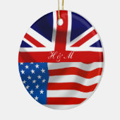 Modern American British Flags Keramisch Ornament (Links)