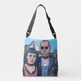 Modern American Gothic  Art- Grant Woods Inspired Crossbody Tas