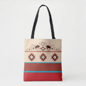 Modern American Native Influenced Pattern Monogram Tote Bag (Voorkant)