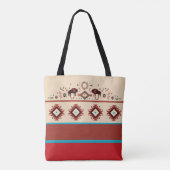 Modern American Native Influenced Pattern Monogram Tote Bag (Achterkant)