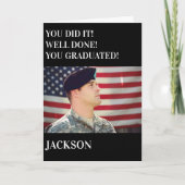 Modern American Personalized Photo Army Afstuderen Kaart (Voorkant)