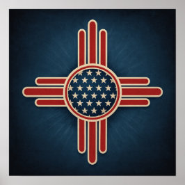 Modern American Zia Emblem – Bold Patriotic Southw Poster