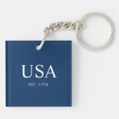 Modern Amerika Opgericht 1776 Sleutelhanger (Achterkant)