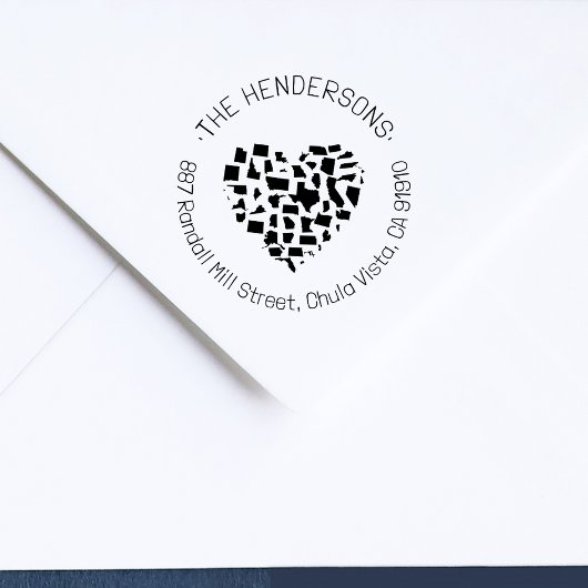 Modern Amerikaans Adres van het gezin Rubberstempel