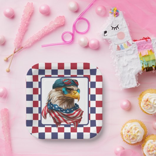 Modern Amerikaans Engels Papieren Bordje (Feest)