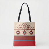 Modern Amerikaans-Native Beïnvloed Patroon Monogra Tote Bag (Voorkant)