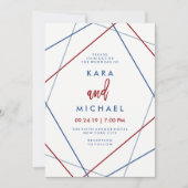 Modern-Amerikaans | Patriottisch Geometrisch huwel Kaart (Voorkant)