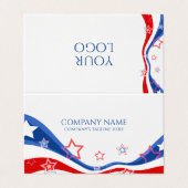 Modern Amerikaans vlagontwerp Visitekaartje (Buitenkant ongevouwen)