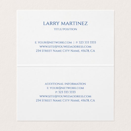 Modern Amerikaans vlagontwerp Visitekaartje (Binnenkant ongevouwen)