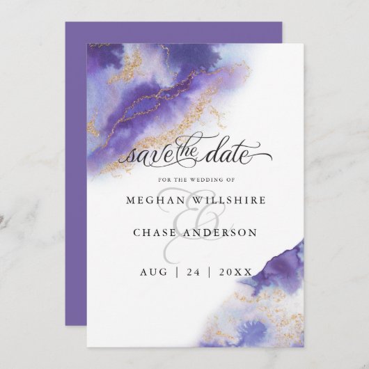 Modern Amethyst Waterverf Geode Barefoot Bride™ (Voorkant / Achterkant)