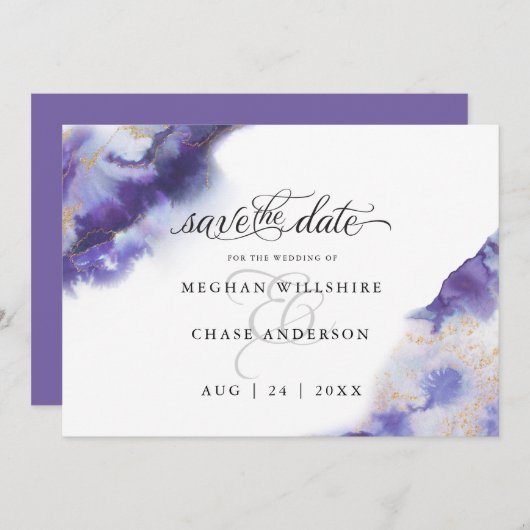 Modern Amethyst Waterverf Geode Barefoot Bride™ (Voorkant / Achterkant)