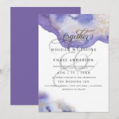 Modern Amethyst Waterverf Geode Barefoot Bride™ Kaart (Voorkant / Achterkant)