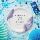 Modern Amethyst Waterverf Geode Barefoot Bride™ Papieren Bordje (Feest)