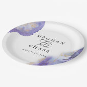 Modern Amethyst Waterverf Geode Barefoot Bride™ Papieren Bordje (Gekanteld)