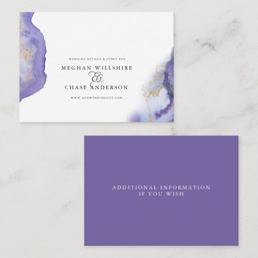 Modern Amethyst Waterverf Geode Barefoot Bride™ Visitekaartje (Voorkant / Achterkant)