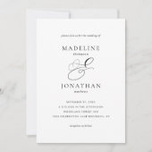 Modern Ampersand Calligraphy Photo Wedding Kaart (Voorkant)