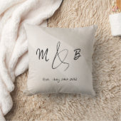 Modern Ampersand Koppel Initiaal Script Neutraal Kussen (Deken)
