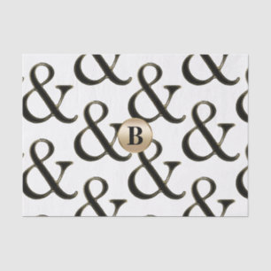 Modern Ampersand Modern Monogram Gepersonaliseerd Tissuepapier