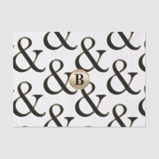 Modern Ampersand Modern Monogram Gepersonaliseerd Tissuepapier (Voorkant)