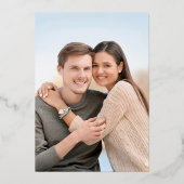 Modern Ampersand Photo Elegant Fall Wedding Gold Folie Uitnodiging (Achterkant)