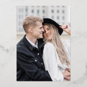 Modern Ampersand Photo Save the Date Gold Folie Uitnodiging (Achterkant)