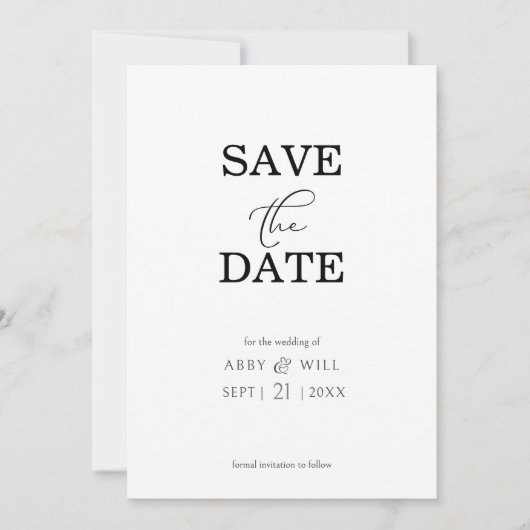 Modern Ampersand Save the Date Aankondiging (Voorkant)