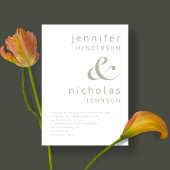 Modern Ampersand Typography Sage Green Wedding Kaart