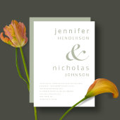 Modern Ampersand Typography Sage Green Wedding Kaart