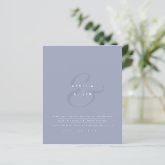 Modern Ampersand Wedding nodigt QR-code RSVP uit (Staand voorkant)