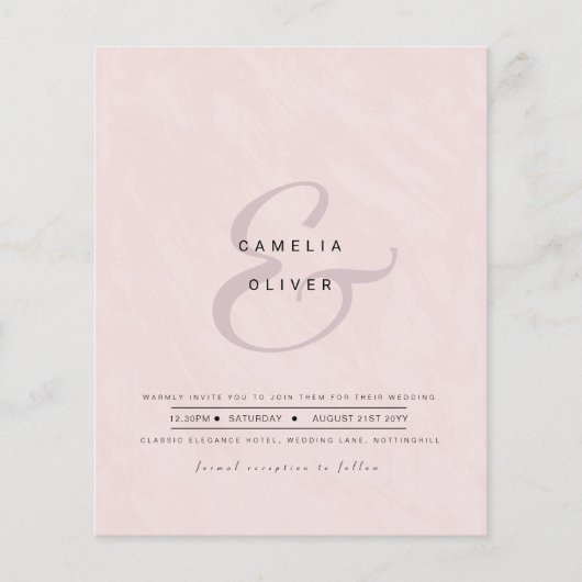 Modern Ampersand Wedding nodigt QR-code RSVP uit (Voorkant)