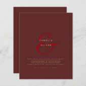 Modern Ampersand Wedding nodigt QR-code RSVP uit (Voorkant / Achterkant)