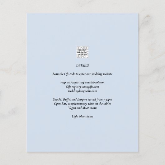 Modern Ampersand Wedding nodigt QR-code RSVP uit Flyer (Achterkant)