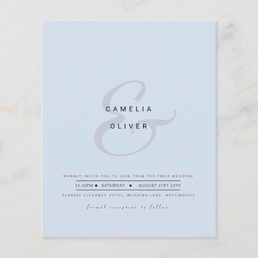Modern Ampersand Wedding nodigt QR-code RSVP uit Flyer (Voorkant)