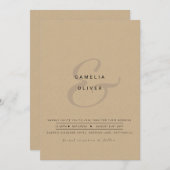 Modern Ampersand Wedding nodigt QR-code RSVP uit Kaart (Voorkant / Achterkant)