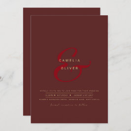 Modern Ampersand Wedding nodigt QR-code RSVP uit Kaart