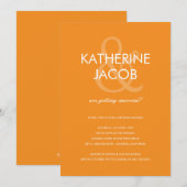 Modern Ampersand Wedding Shower nodigt Sinaasappel Kaart (Voorkant / Achterkant)