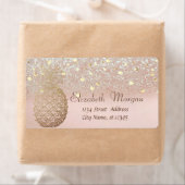 Modern Ananas Confetti Glitter Bokeh Etiket (Insitu)