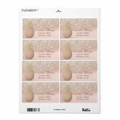 Modern Ananas Confetti Glitter Bokeh Etiket (Full Sheet)