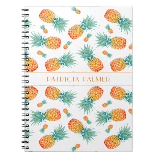 Modern ananas fruit patroon notitieboek (Voorkant)